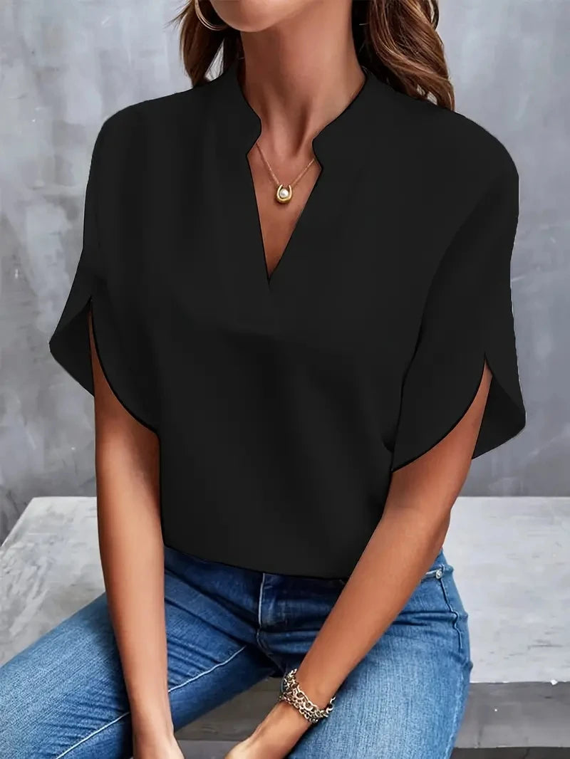 Sunshine Chic - Slit-Sleeve Blouse