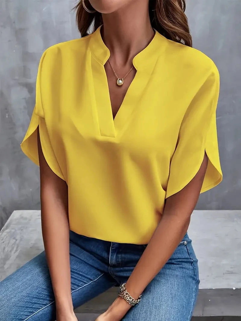 Sunshine Chic - Slit-Sleeve Blouse